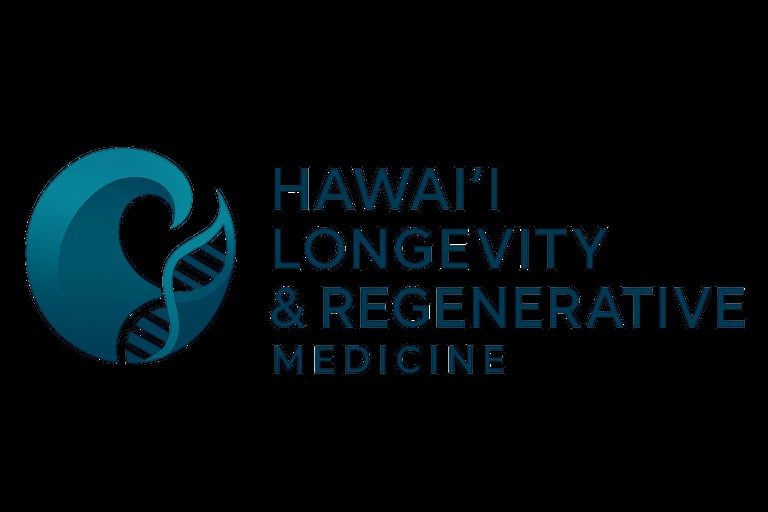 Hawai'i Longevity & Regenerative Medicine logo with teal wave and DNA helix design