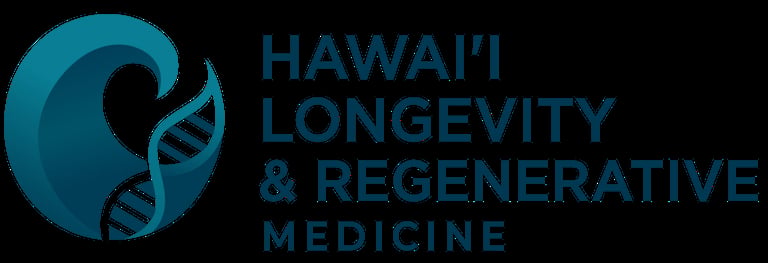 Hawai'i Longevity & Regenerative Medicine logo with teal wave and DNA helix design